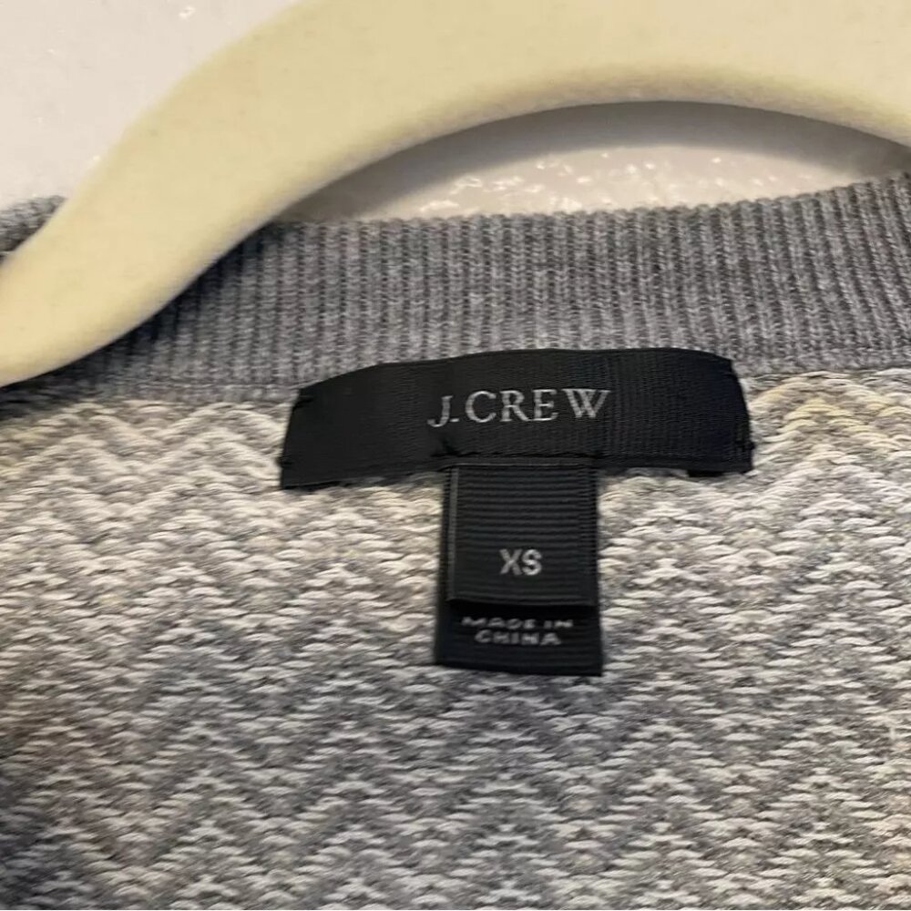J Crew Gray Chevron Print Button Front Cardigan S… - image 5